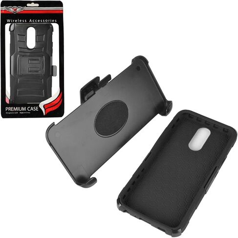 Z-GEN - Compatible with LG K40, Harmony 3, Xpression Plus 2 (2019) LM-X420, LG Solo LTE L423DL - PU Flip Wallet Phone Case - CT5 Carbonfiberblack in Saudi Arabia