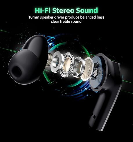 سماعات أذن لاسلكية بلوتوث 5.3 لهواتف سامسونج فولد 6 فليب 5 وآيفون 15 14 13 وخاصية إلغاء الضوضاء وصوت جهير وميكروفون داخل الأذن لجهاز iPad Galaxy S24 S23 FE S22 Ultra S21 Oneplus Open Pixel 8 7 in Kuwait