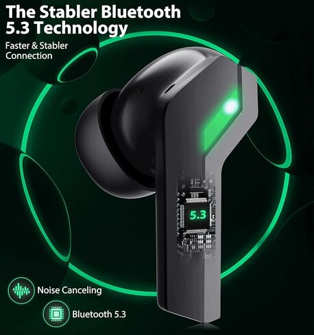 سماعات أذن لاسلكية بلوتوث 5.3 لهواتف سامسونج فولد 6 فليب 5 وآيفون 15 14 13 وخاصية إلغاء الضوضاء وصوت جهير وميكروفون داخل الأذن لجهاز iPad Galaxy S24 S23 FE S22 Ultra S21 Oneplus Open Pixel 8 7 in Kuwait