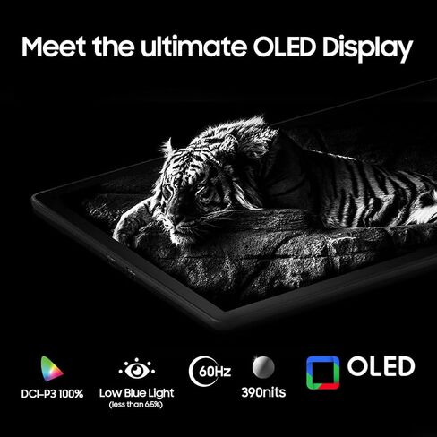 شاشة OLED 13.3 بوصة 1080 بكسل لاسلكية محمولة FHD DCI-P3 100%، 0.2 مللي ثانية، 700000:1، شاشة تعمل باللمس، مكبرات صوت ستريو رباعية، USB من النوع C، شاشة خارجية لمفتاح الهاتف الذكي للكمبيوتر المحمول مع بطارية 7000 مللي أمبير في الساعة in Saudi Arabia