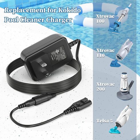 5V Charger for Kokido Xtrovac 110 100 200 Telsa 5 Rechargeable Handheld Pool Vacuum Power Cord for EV01 EV05 EV18 EV05CBX Pool Hot Tub Vacuum AC Adapter Power Supply in Saudi Arabia