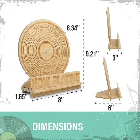Now Playing Vinyl Record Stand Wall Mount w/Adhesive Hook & Stickers - Bamboo Tabletop Now Playing Record Stand - Holds up to 5 Records - Durable Now Playing Vinyl Record Wall Mount - Vinyl Wall Mount in Saudi Arabia