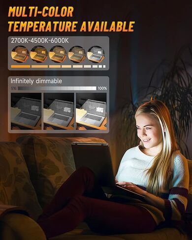 CATPOWER Mini Monitor Light Bar for Laptop, USB e-Reading LED Task Lamp, 5 Adjustable Color Temperature, Stepless Brightness Control, No Screen Glare, Space Saving, Eye Health Care in Saudi Arabia