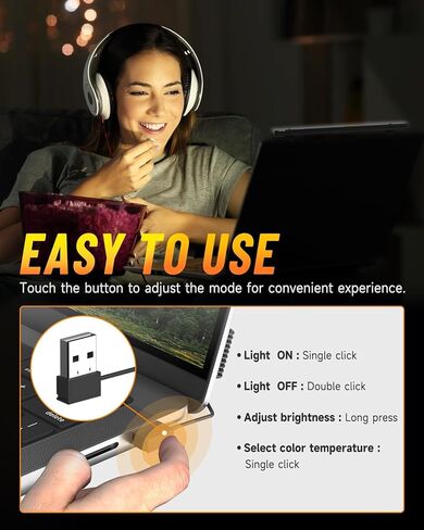 CATPOWER Mini Monitor Light Bar for Laptop, USB e-Reading LED Task Lamp, 5 Adjustable Color Temperature, Stepless Brightness Control, No Screen Glare, Space Saving, Eye Health Care in Saudi Arabia