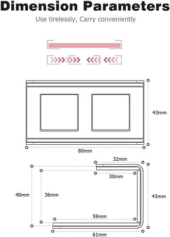 حامل كمبيوتر محمول تحت المكتب، حامل رف معدني أسفل المكتب لأجهزة الكمبيوتر المحمول، Mac Mini، MacBook، لوحة المفاتيح للأجهزة التي يقل سمكها عن 1.4 بوصة (أسود) in Kuwait