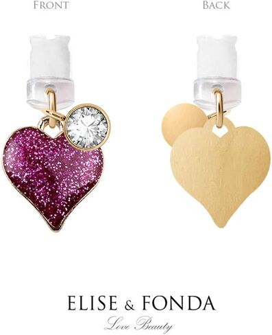 ELISE & FONDA CP142 منفذ شحن USB مضاد للغبار قابس صغير على شكل قلب الحب قلادة هاتف لهاتف iPhone 11/ XS MAX/XR/X/8 Plus/7/6S/7/SE iPad iPod (وردي فاقع) in Saudi Arabia