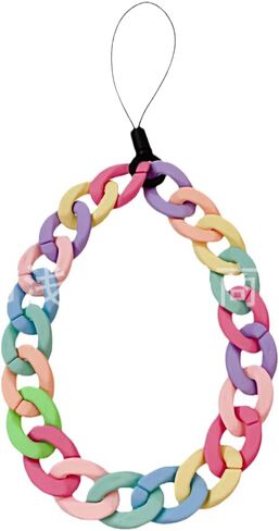 Anti-loss Phone Charms Aesthetic Chunky Lanyard Hook Clear Phone Case Wristlet Bracelet Strap Metal Acrylic Cell Phone Chain Accessories Decoration Gifts for Women Girls/ in Saudi Arabia