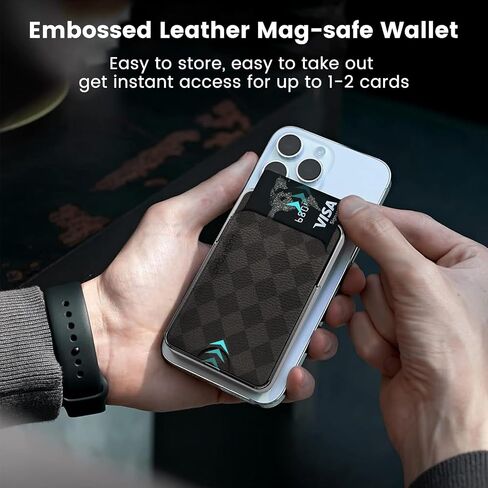 Wireless Portable Charger with Mag safe Wallet/Stand 5,000 mAh,Ultra Slim Mag-safe Battery Pack with Phone Holder,Compact Magnetic Power Bank Compatible with Magsafe iPhone 15/14/13/12 Grey in Saudi Arabia