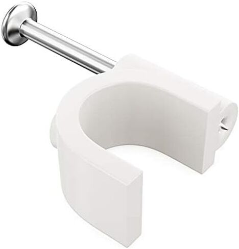 مشابك كابلات احترافية بأظافر فولاذية 5 مم، 7 مم، 9 مم، حاملات أسلاك ومسامير 100 لكل حجم. مشابك بلاستيكية متينة ومقاومة للأشعة فوق البنفسجية لتنظيم الأسلاك المحورية والإيثرنت وCat5 وCat6 وغيرها من الأسلاك. in Kuwait