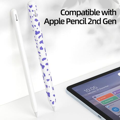 Cow Print Pencil Case for Apple Pencil Pro/Apple Pencil 2nd Generation Case, Comfortable Grip, Side Thin Silicone Sleeve, Support Magnetic Attachment. (Black) in Saudi Arabia