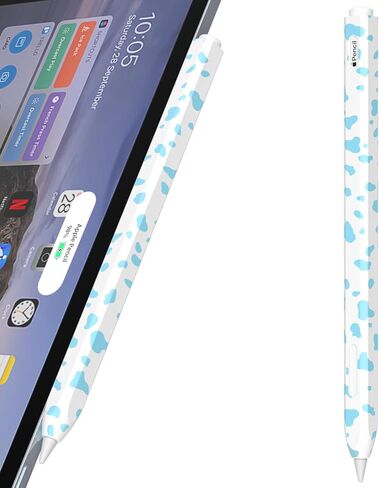 Cow Print Pencil Case for Apple Pencil Pro/Apple Pencil 2nd Generation Case, Comfortable Grip, Side Thin Silicone Sleeve, Support Magnetic Attachment. (Black) in Saudi Arabia