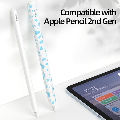 Cow Print Pencil Case for Apple Pencil Pro/Apple Pencil 2nd Generation Case, Comfortable Grip, Side Thin Silicone Sleeve, Support Magnetic Attachment. (Black) in Saudi Arabia