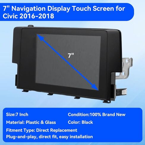 7 ''شاشة الملاحة LCD تعمل باللمس راديو ل 10th الجنرال هوندا سيفيك 2016 2017 2018 39710-TBA-305 39710-TBA-A11 39710-TBA-A21 in Kuwait