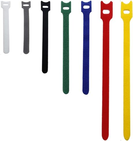 80PCS Reusable Fastening Cable Ties with Hook and Loop, Adjustable Cord organizer Ties for Computer/TV/Electronics, 4 Sizes 4/6/8/12 inch and 7 Colors in Kuwait