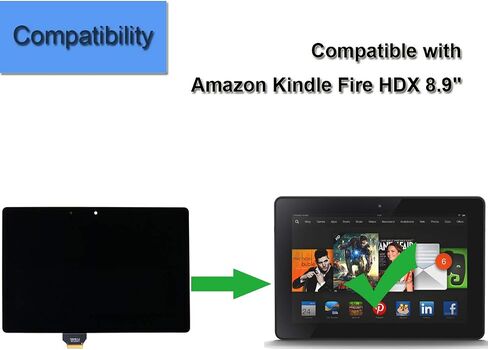 شاشة LCD متوافقة مع Kindle Fire HDX 8.9 بوصة 90PIN شاشة لمس بديلة GU045RW LCD مجموعة اللوحة الأمامية + لاصق وأدوات in Saudi Arabia