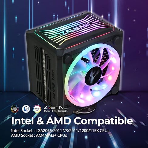 مبرد وحدة المعالجة المركزية Zalman CNPS16X مع مراوح Real aRGB 120 مم، غطاء علوي RGB قابل للتحكم، مبدد حرارة مموج، 4 أنابيب حرارية، 180 وات TDP لـ Intel وAMD CNPS16X (أبيض) in Kuwait