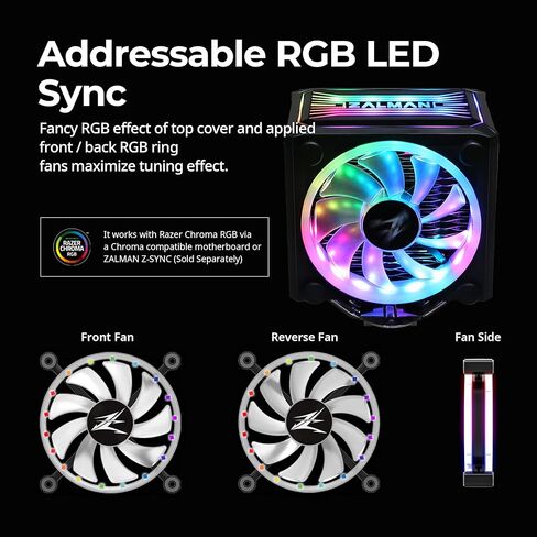 مبرد وحدة المعالجة المركزية Zalman CNPS16X مع مراوح Real aRGB 120 مم، غطاء علوي RGB قابل للتحكم، مبدد حرارة مموج، 4 أنابيب حرارية، 180 وات TDP لـ Intel وAMD CNPS16X (أبيض) in Kuwait