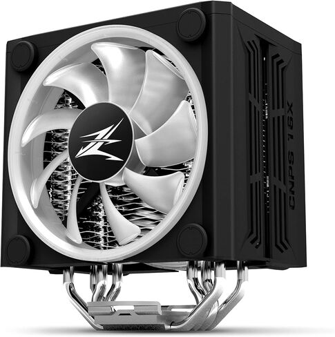 مبرد وحدة المعالجة المركزية Zalman CNPS16X مع مراوح Real aRGB 120 مم، غطاء علوي RGB قابل للتحكم، مبدد حرارة مموج، 4 أنابيب حرارية، 180 وات TDP لـ Intel وAMD CNPS16X (أبيض) in Kuwait