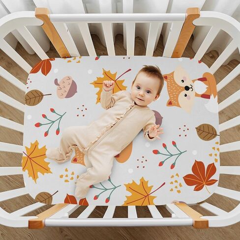 Pfrewn Crib Sheets for Boys Girls Hockey Player Pattern Fitted Crib Sheet Fits Standard Crib Mattress Pads Stretch Soft Toddler Baby Sheet, 52x28x9IN in Saudi Arabia