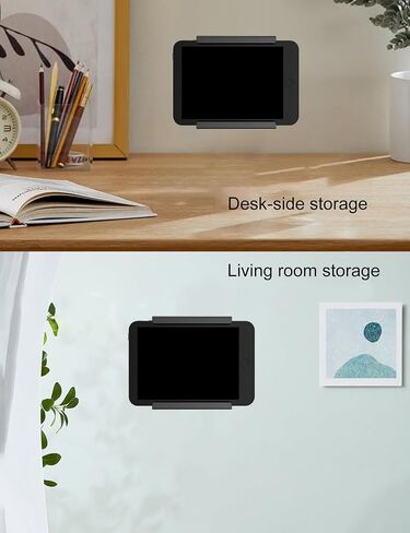 Wall Mount for ipad Tablet Wall Holder Compatible with Kindle/E-Reader Phone Wall Mount Fit for Use in Kitchen/Bathroom/Study Room (Black) in Saudi Arabia
