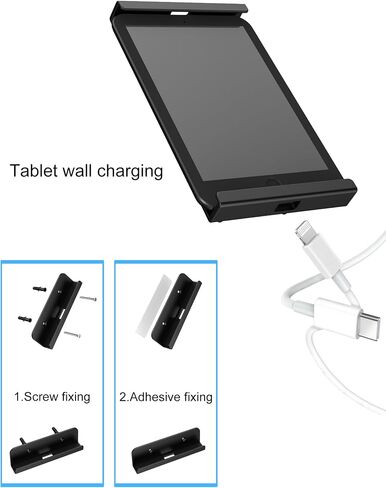 Wall Mount for ipad Tablet Wall Holder Compatible with Kindle/E-Reader Phone Wall Mount Fit for Use in Kitchen/Bathroom/Study Room (Black) in Saudi Arabia