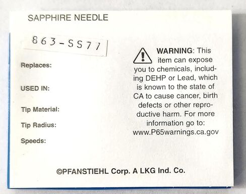 إبرة الفونوغراف البديلة من Pfanstiehl متوافقة مع خراطيش Vaco Varco CN60 و62,65,67,68,70,72,73 و75 in Kuwait