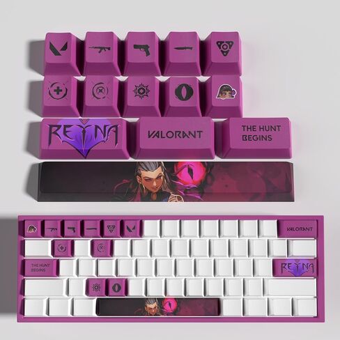 Valorant Custom Keycaps OEM Profile 14keys PBT Dye Sub Keycap مجموعة للوحات المفاتيح الميكانيكية، ملحقات ألعاب هدايا Valorant للاعبين (رينا) in Saudi Arabia