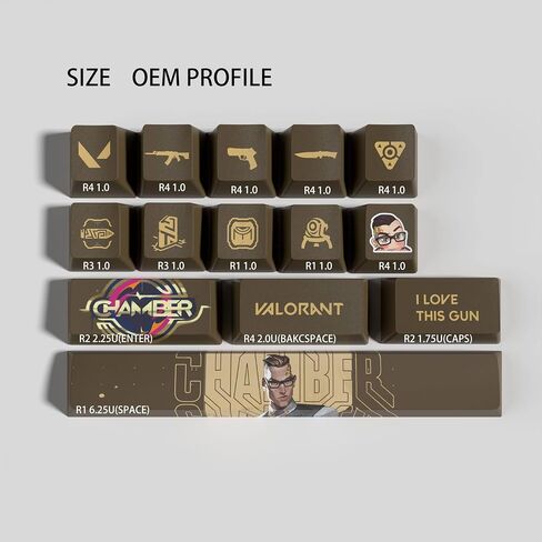 Valorant Custom Keycaps OEM Profile 14keys PBT Dye Sub Keycap مجموعة للوحات المفاتيح الميكانيكية، ملحقات ألعاب هدايا Valorant للاعبين (رينا) in Saudi Arabia