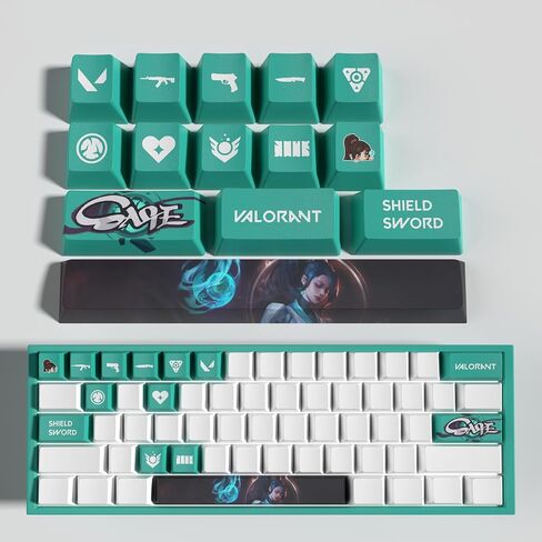 Valorant Custom Keycaps OEM Profile 14keys PBT Dye Sub Keycap مجموعة للوحات المفاتيح الميكانيكية، ملحقات ألعاب هدايا Valorant للاعبين (رينا) in Saudi Arabia