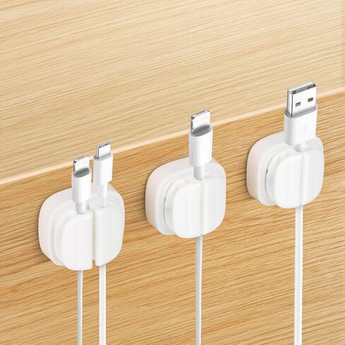 3pcs Cord Organizer, 3-in-1 Cable Clips Holder Adhesive Cable Management Clips Adjustable Spring Wire Organizer Keeper Accessories for Charger Wire USB Cord Home Office Car Desk Phone (Black) in Saudi Arabia