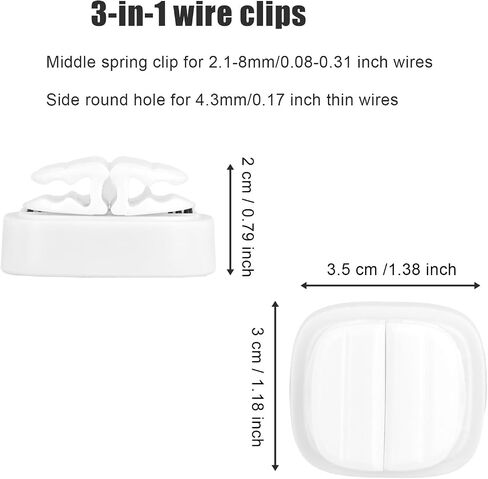 3pcs Cord Organizer, 3-in-1 Cable Clips Holder Adhesive Cable Management Clips Adjustable Spring Wire Organizer Keeper Accessories for Charger Wire USB Cord Home Office Car Desk Phone (Black) in Saudi Arabia