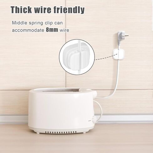 3pcs Cord Organizer, 3-in-1 Cable Clips Holder Adhesive Cable Management Clips Adjustable Spring Wire Organizer Keeper Accessories for Charger Wire USB Cord Home Office Car Desk Phone (Black) in Saudi Arabia