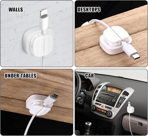 3pcs Cord Organizer, 3-in-1 Cable Clips Holder Adhesive Cable Management Clips Adjustable Spring Wire Organizer Keeper Accessories for Charger Wire USB Cord Home Office Car Desk Phone (Black) in Saudi Arabia