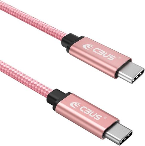 CBUS 10ft Heavy-Duty Braided USB C to C Fast Charging Cable Compatible with iPhone 15/Pro/Max/Plus, iPad Pro/Air, Samsung S24/S23/S22/S21 Ultra, Motorola, Pixel, TCL - USB Type C Cord (Pink Rose Gold) in Kuwait