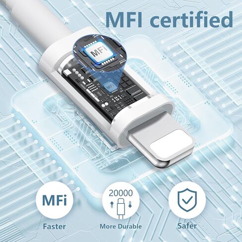 20 وات لشاحن الهاتف السريع [معتمد من MFi] 3 عبوات شاحن USB C مع كابل شحن سريع للهاتف 6FT متوافق مع iP 14/13/12/11/Pro/Pro Max in Saudi Arabia