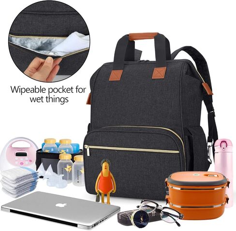 Teamoy Breast Pump Bag Compatible with Spectra S1,S2, Medela and Cooler Bag, Convertible Breast Pump Tote and Backpack with Laptop Sleeve for Working Moms, Black in Saudi Arabia