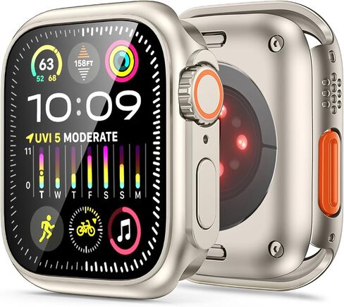 2 合 1 watch protector 9H Tempered Glass Screen Protector + Hard PC ，compatibility Apple Watch Series 9 8 7 45mm，Ultra-thin, ultra-protective, scratch-resistant iwatch 45mm accessory in Saudi Arabia