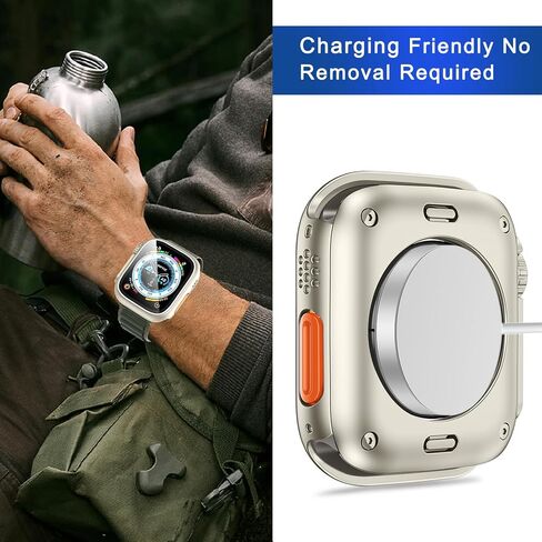 2 合 1 watch protector 9H Tempered Glass Screen Protector + Hard PC ，compatibility Apple Watch Series 9 8 7 45mm，Ultra-thin, ultra-protective, scratch-resistant iwatch 45mm accessory in Saudi Arabia