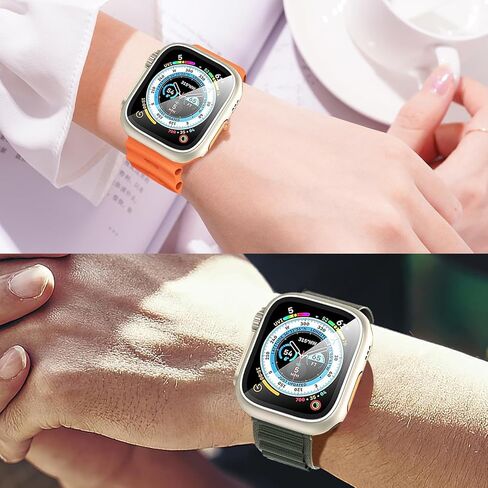 2 合 1 watch protector 9H Tempered Glass Screen Protector + Hard PC ，compatibility Apple Watch Series 9 8 7 45mm，Ultra-thin, ultra-protective, scratch-resistant iwatch 45mm accessory in Saudi Arabia