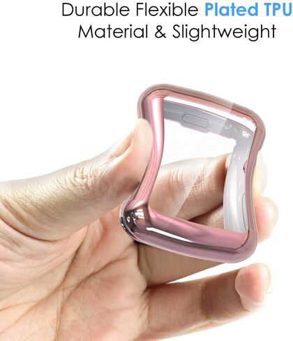 Simpeak Soft Screen Protector Bumper Case Compatible with Apple Watch 38mm Series 2 Series 3, Pack of 4, All-Around, Clear, Rose Gold, Silver, Black in Saudi Arabia