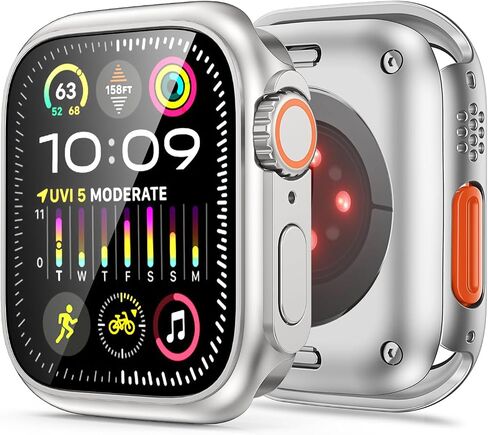 2 合 1 watch protector 9H Tempered Glass Screen Protector + Hard PC ，compatibility Apple Watch Series 9 8 7 45mm，Ultra-thin, ultra-protective, scratch-resistant iwatch 45mm accessory in Saudi Arabia