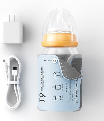 Portable Bottle Warmer, Baby Milk Heat Keeper with LED Display, USB Warmer Bottle for Car Travel, Blue Bottles Warmers on The go in Saudi Arabia