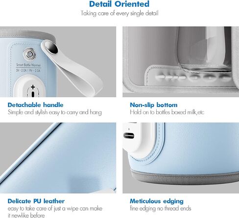 Portable Bottle Warmer, Baby Milk Heat Keeper with LED Display, USB Warmer Bottle for Car Travel, Blue Bottles Warmers on The go in Saudi Arabia