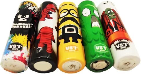20 Pcs 18650 Battery Wrap Film, Heat Shrink PVC Sleeve for 18650 Battery Cover,5 Replacement Protective PreCut Battery Skin Sticker for 18650 Battery Skin Decoration.[DEMON SERIES], AA in Saudi Arabia