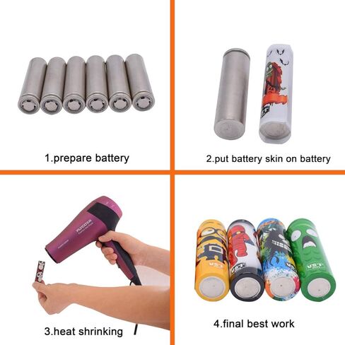 20 Pcs 18650 Battery Wrap Film, Heat Shrink PVC Sleeve for 18650 Battery Cover,5 Replacement Protective PreCut Battery Skin Sticker for 18650 Battery Skin Decoration.[DEMON SERIES], AA in Saudi Arabia