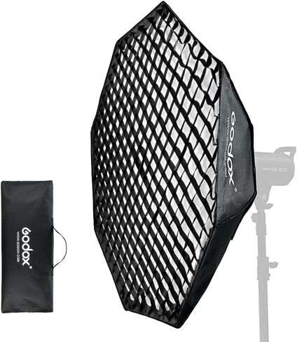 Godox 47.2''/120cm Bowens Mount Octagon SoftBox with Honeycomb Grid for Godox LED Studio Video Light - Soft Light Effect, Suitable for Studio Photography in Saudi Arabia