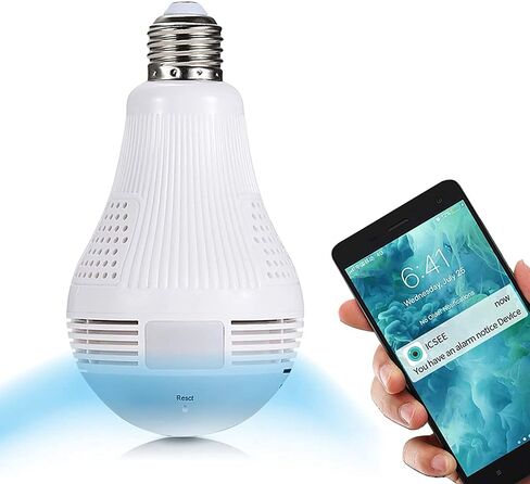 Light Bulb Camera Wifi 1080P HD 360 Fisheye Wireless Security Camera Home LED Light Cameras Motion Detection Night Vision in Saudi Arabia