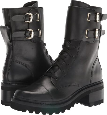 DKNY Women's Bootie Combat Boot, Black, 6.5 in Saudi Arabia