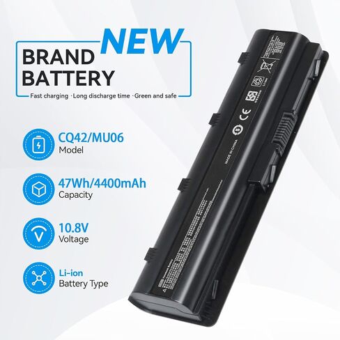 HQ-CQ42 بطارية بديلة لـ HP Spare 593553-001 MU06 MU09 ، HP Compaq Presario CQ32 CQ42 CQ43 CQ56 CQ62 CQ72 ، HP Pavilion DM4 G4 G6 ، DV3-4000 DV5-2000 DV6-3000 DV7-6000 ، in Saudi Arabia