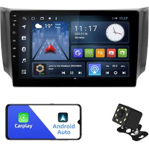 2+32G Android 10 Double Din Car Stereo for Nissan Sentra 2013-2017 with 10.1-Inch Touchscreen Radio Built-in Wireless Carplay/Android Auto/GPS/Bluetooth/FM/Backup Camera